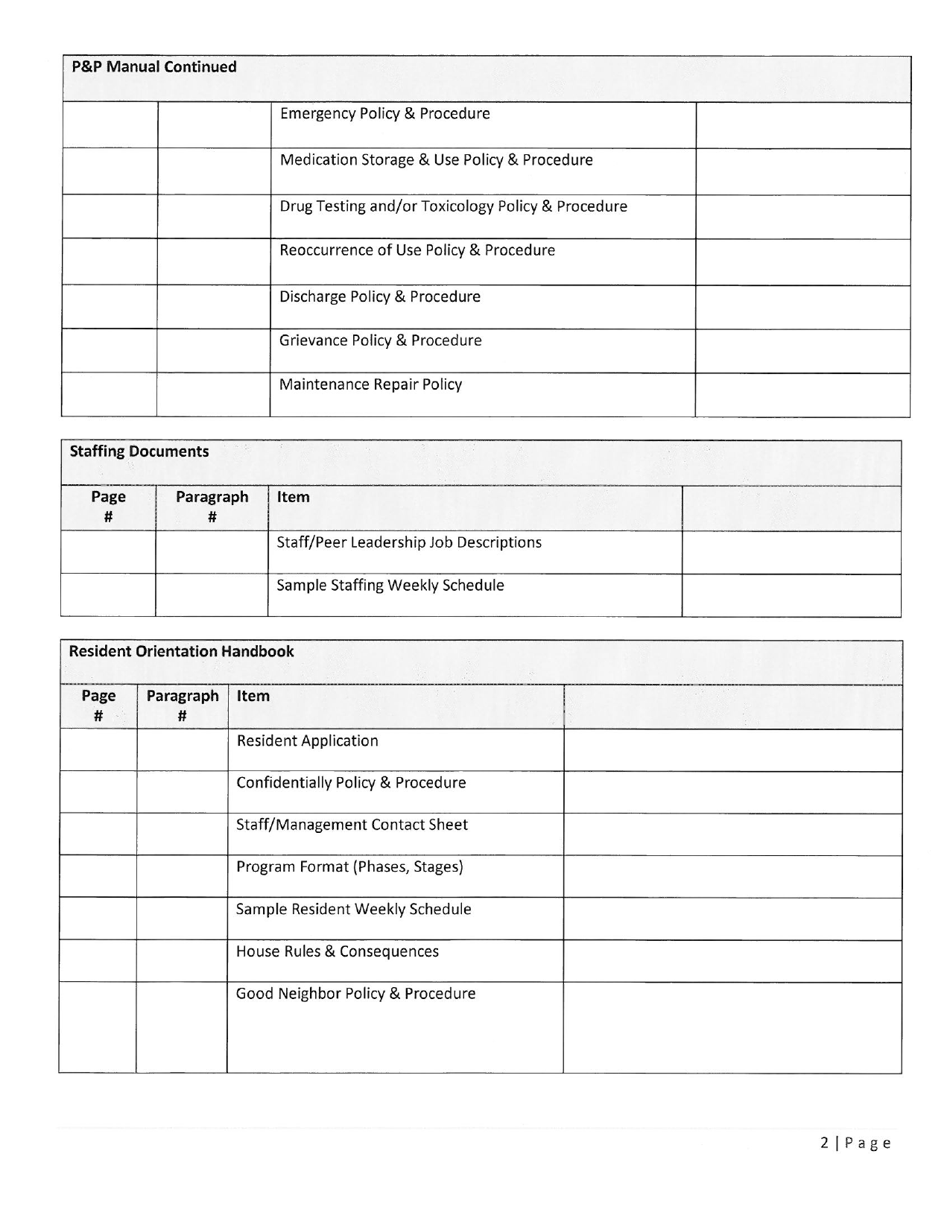 Mcorr Documentation Checklist - Level Ii - Maryland, Page 2