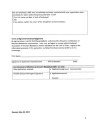 Application for a Recovery Residence Certificate of Compliance - Maryland, Page 8