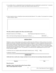 Employment Discrimination/Hostile Work Environment Complaint Form - Maryland, Page 5