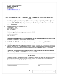 Employment Discrimination/Hostile Work Environment Complaint Form - Maryland, Page 6