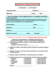 Document preview: Form MDH4576-1 Mdh Medical Parking Application - Maryland