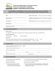 Maryland Energy Assistance Application Download Printable PDF Maryland Energy Assistance Application Download Printable PDF