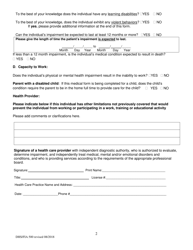 Form DHS/FIA500 Family Investment Administration Medical Report Form - Maryland, Page 2
