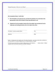 Application for Renewal of Foreign Bank Representative Office Permit - Maryland, Page 2