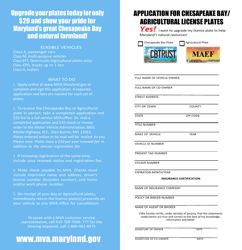 Form VR-302 Application for Chesapeake Bay / Agricultural License Plates - Maryland, Page 2