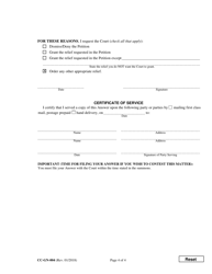 Form CC-GN-004 Answer to Petition for Guardianship of Alleged Disabled Person - Maryland, Page 4