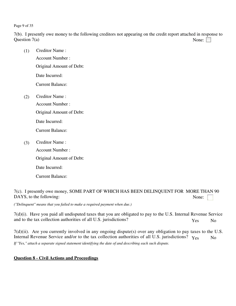 Application for Admission to the Bar of Maryland by Uniform Bar - Maryland, Page 11