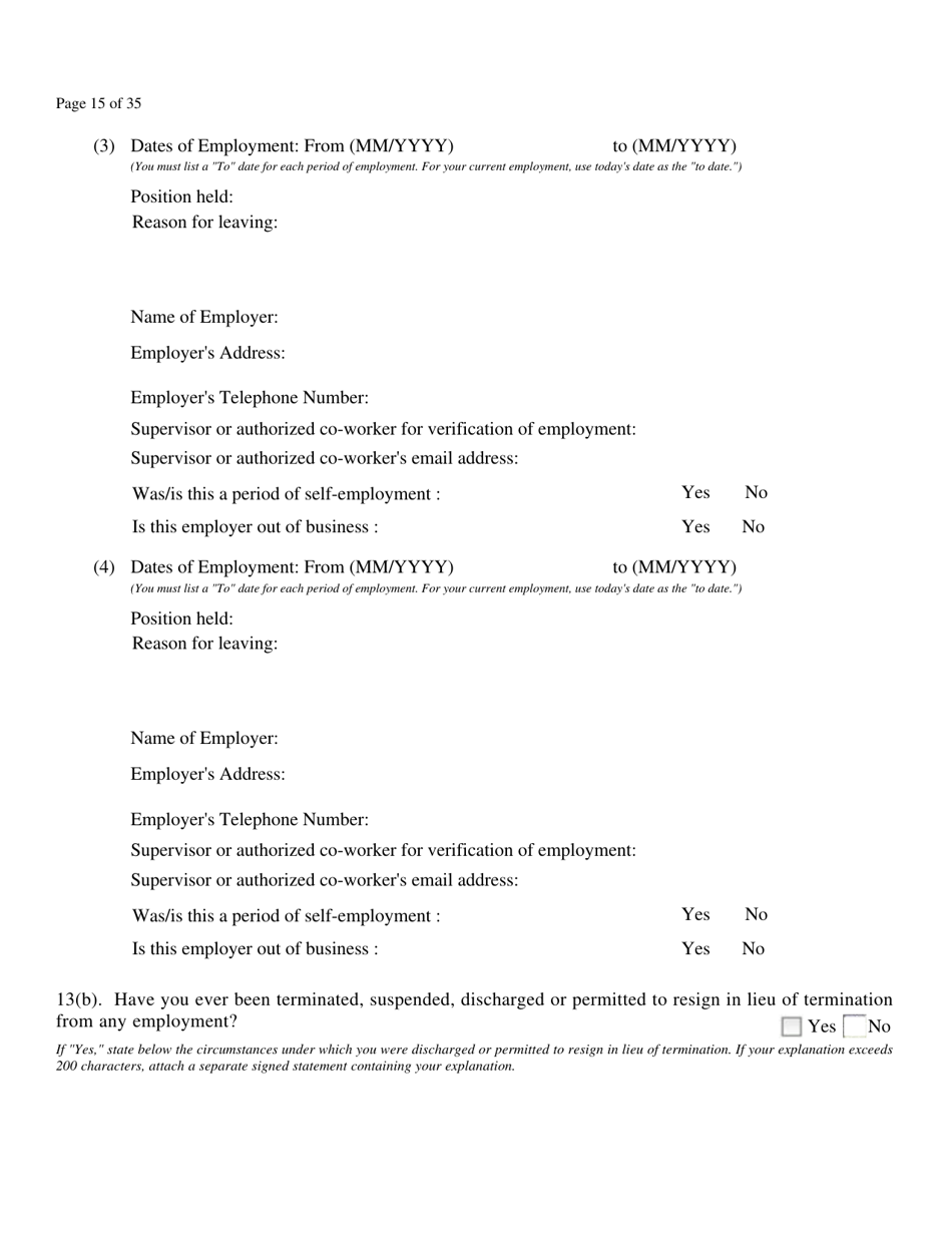 Application for Admission to the Bar of Maryland by Uniform Bar - Maryland, Page 17