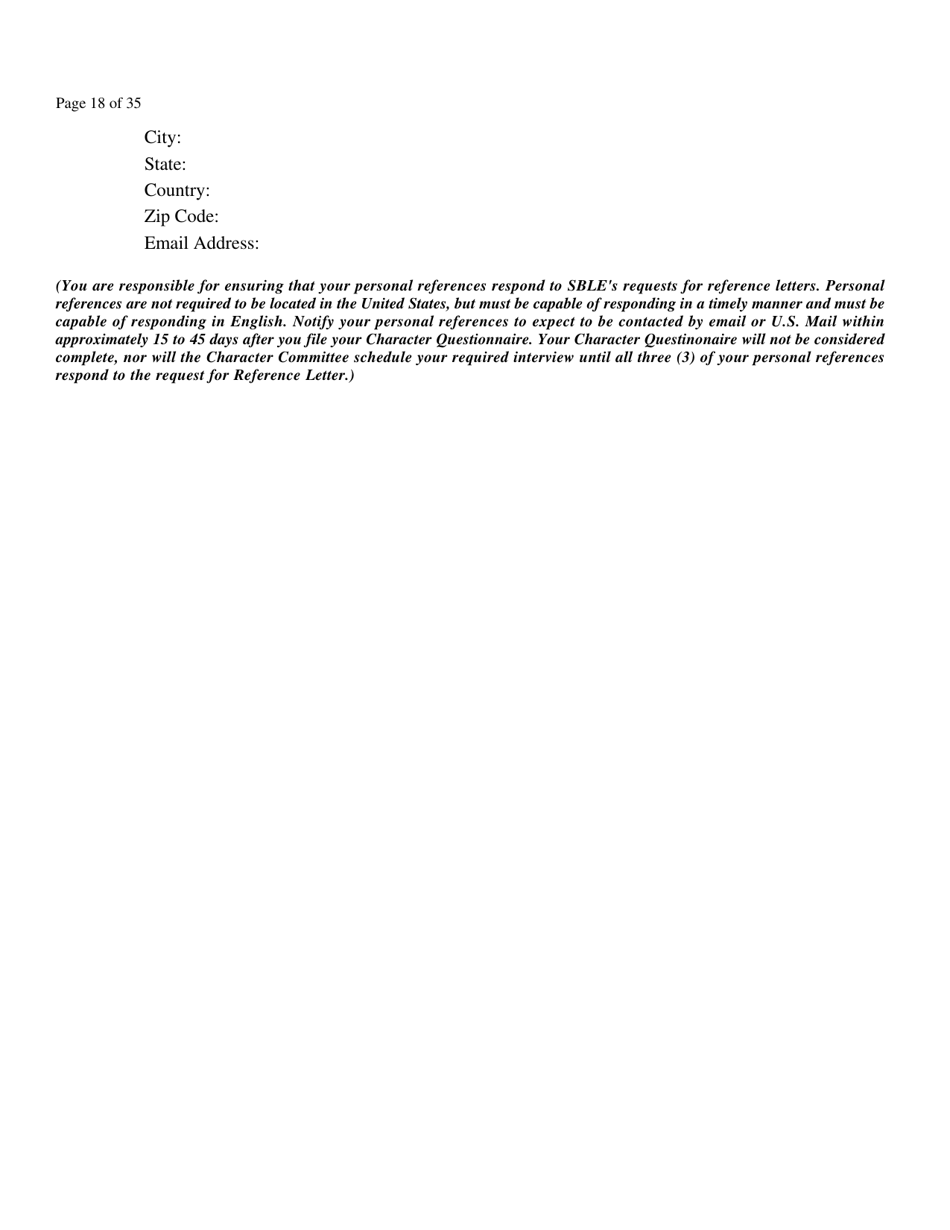 Application for Admission to the Bar of Maryland by Uniform Bar - Maryland, Page 20