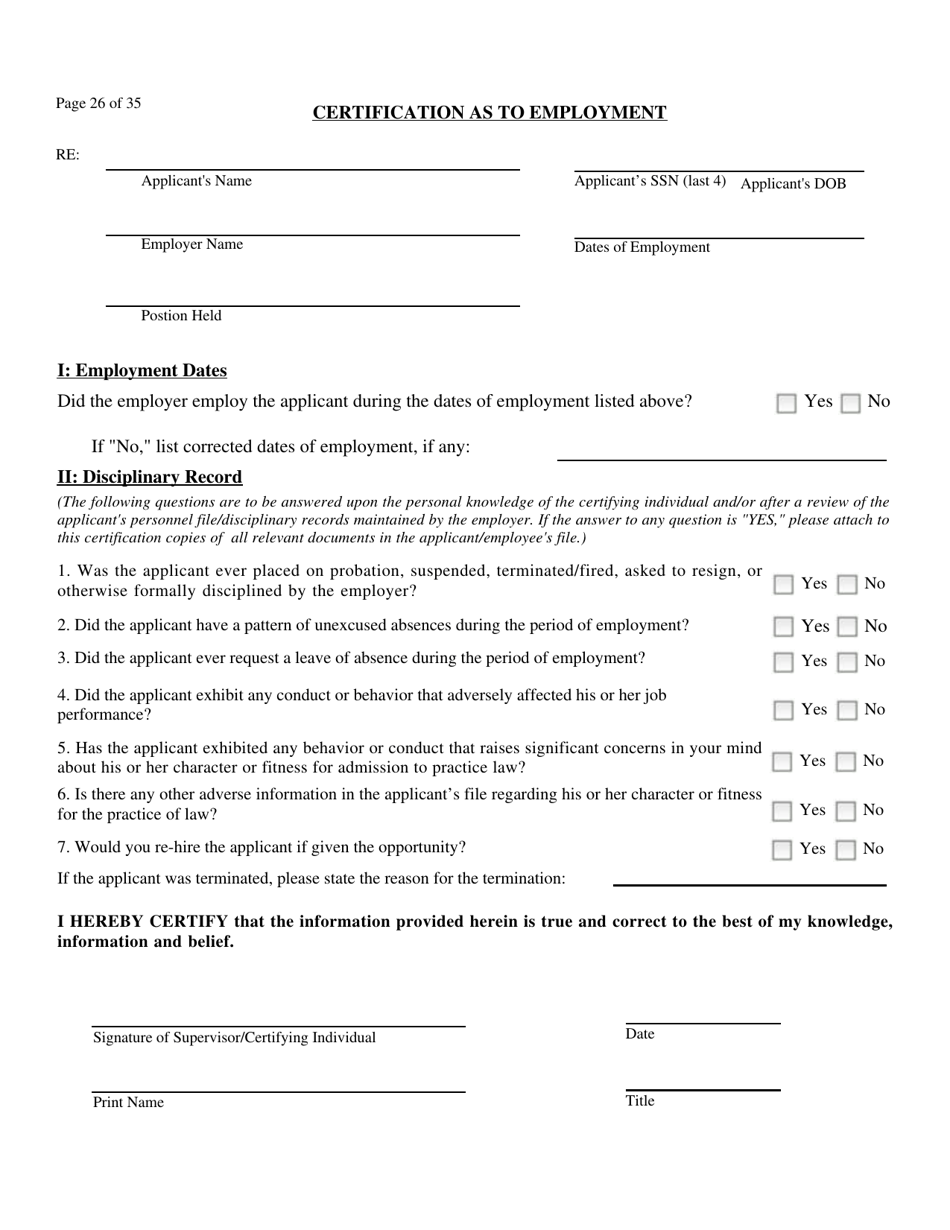 Application for Admission to the Bar of Maryland by Uniform Bar - Maryland, Page 26