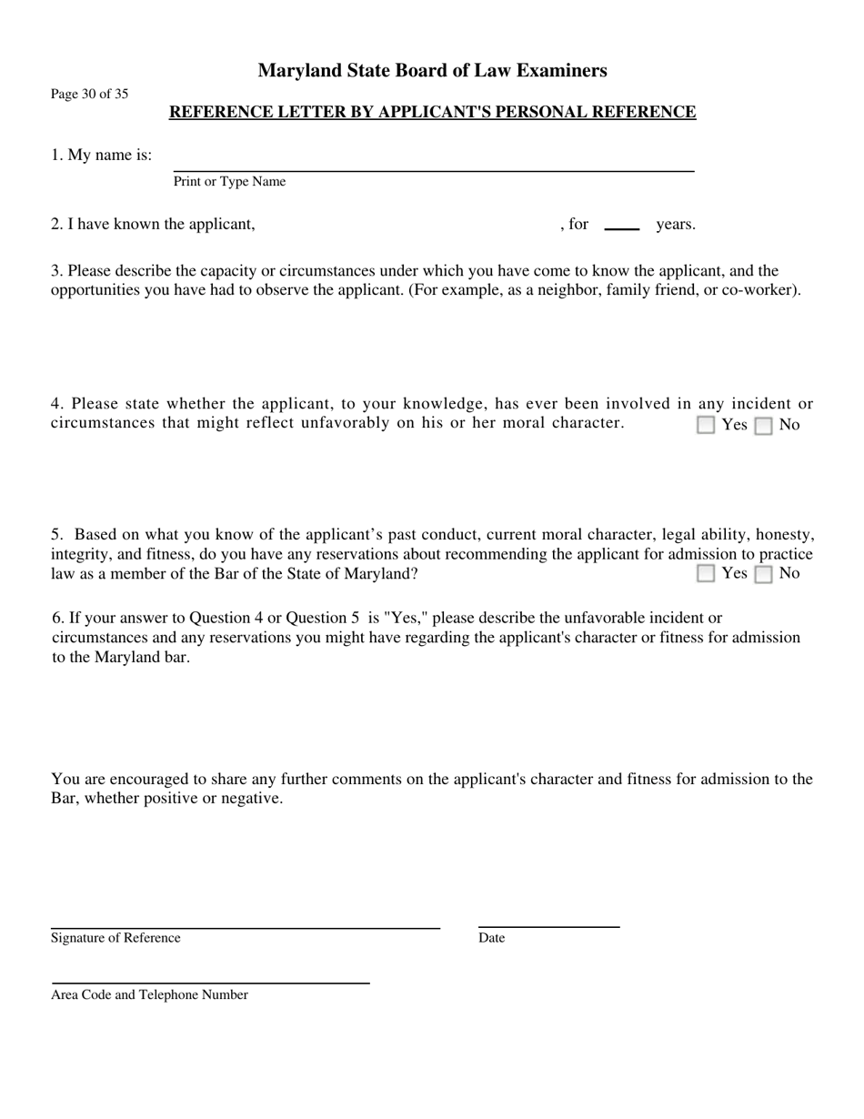 Application for Admission to the Bar of Maryland by Uniform Bar - Maryland, Page 27