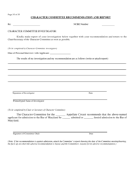 Application for Admission to the Bar of Maryland by Uniform Bar - Maryland, Page 30