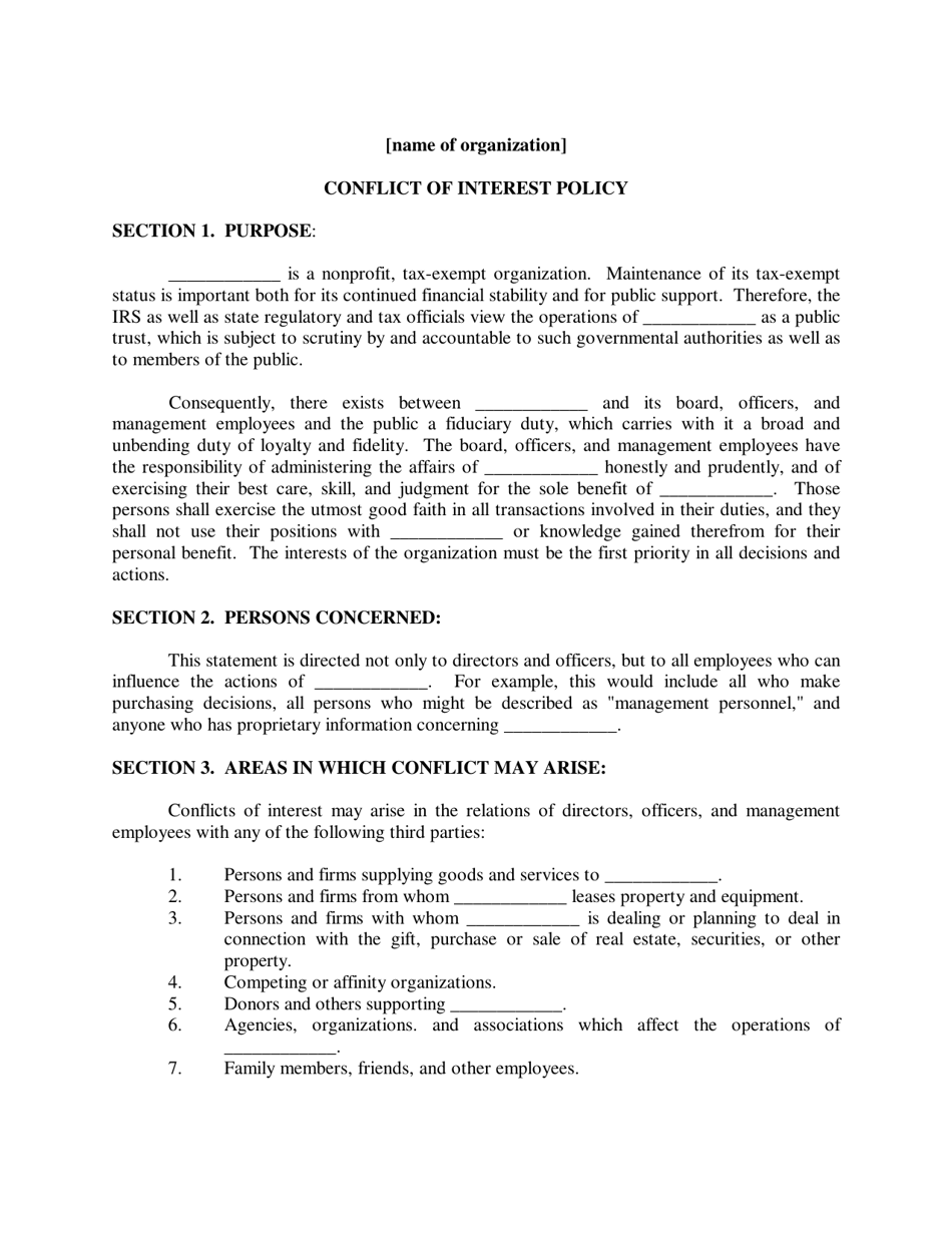 Conflict of Interest Policy - Maryland, Page 1