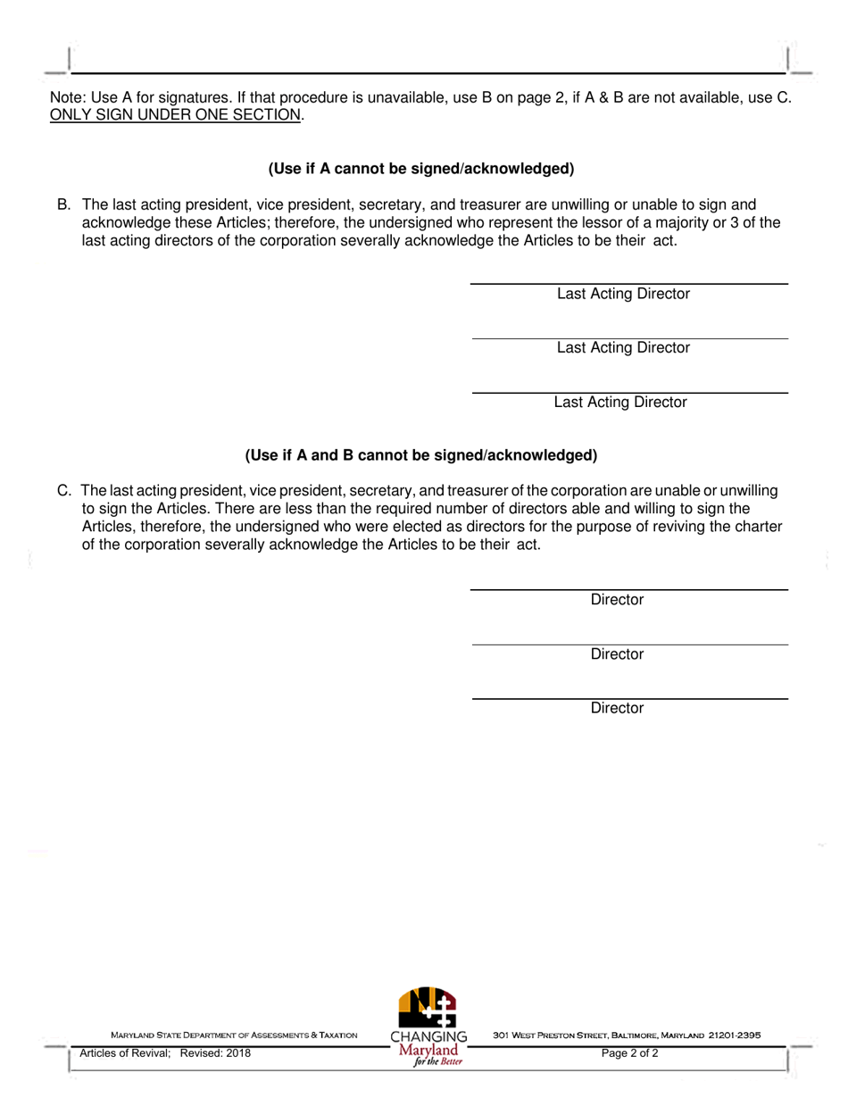 Articles of Revival - Maryland, Page 2