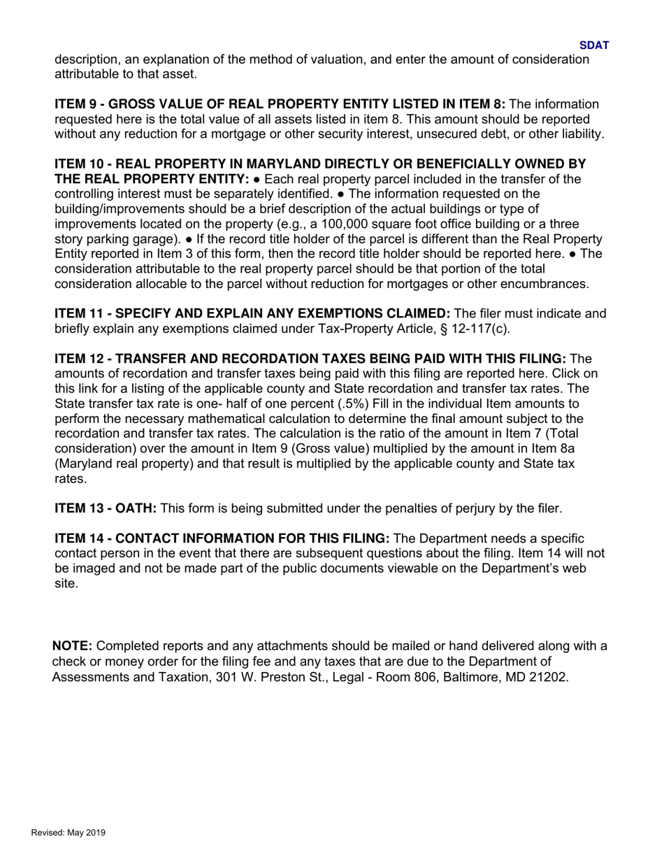 Report of Transfer of Controlling Interest - Maryland, Page 5