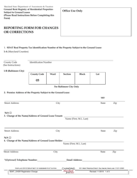 Reporting Form for Changes or Corrections - Maryland