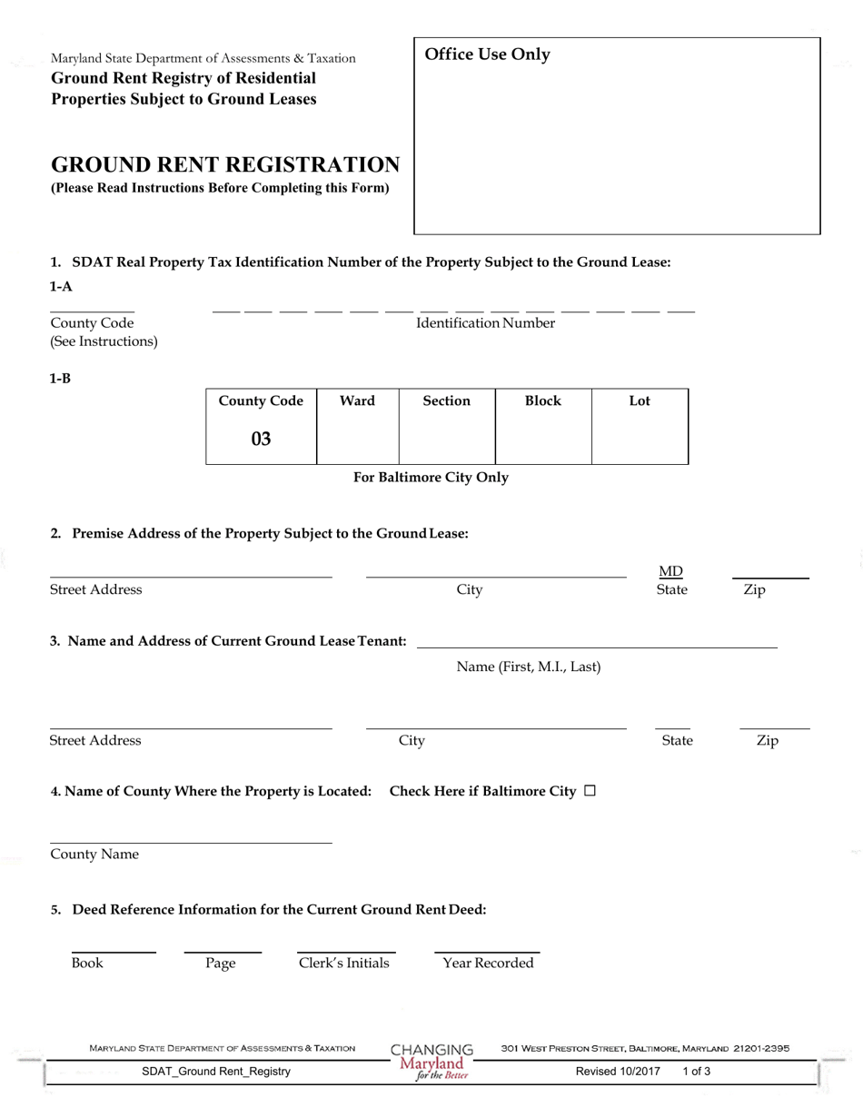 Ground Rent Registration - Maryland, Page 1