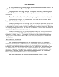 Procedures for Requesting a Transfer of a Taxicab Permit - Maryland, Page 2