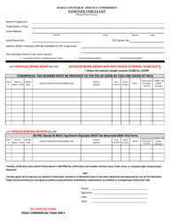 Form 20 Passenger Vehicle List - Maryland, Page 4