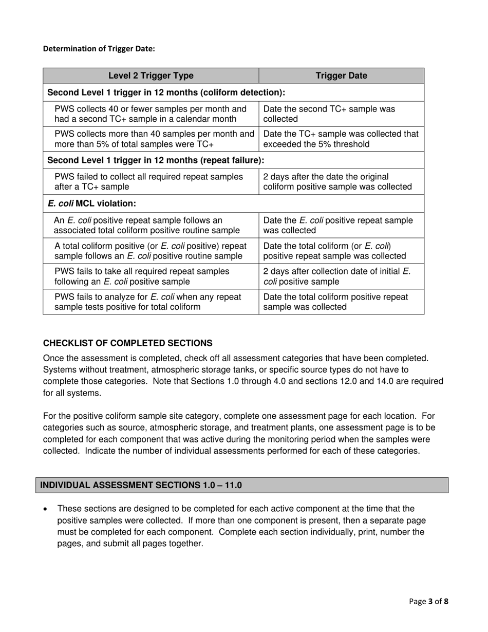 Download Instructions for Form RTCR-2 Coliform Bacteria Level 2 ...