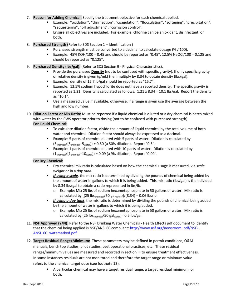 Instructions for Form C-ADD Chemical Addition Form - Massachusetts, Page 2