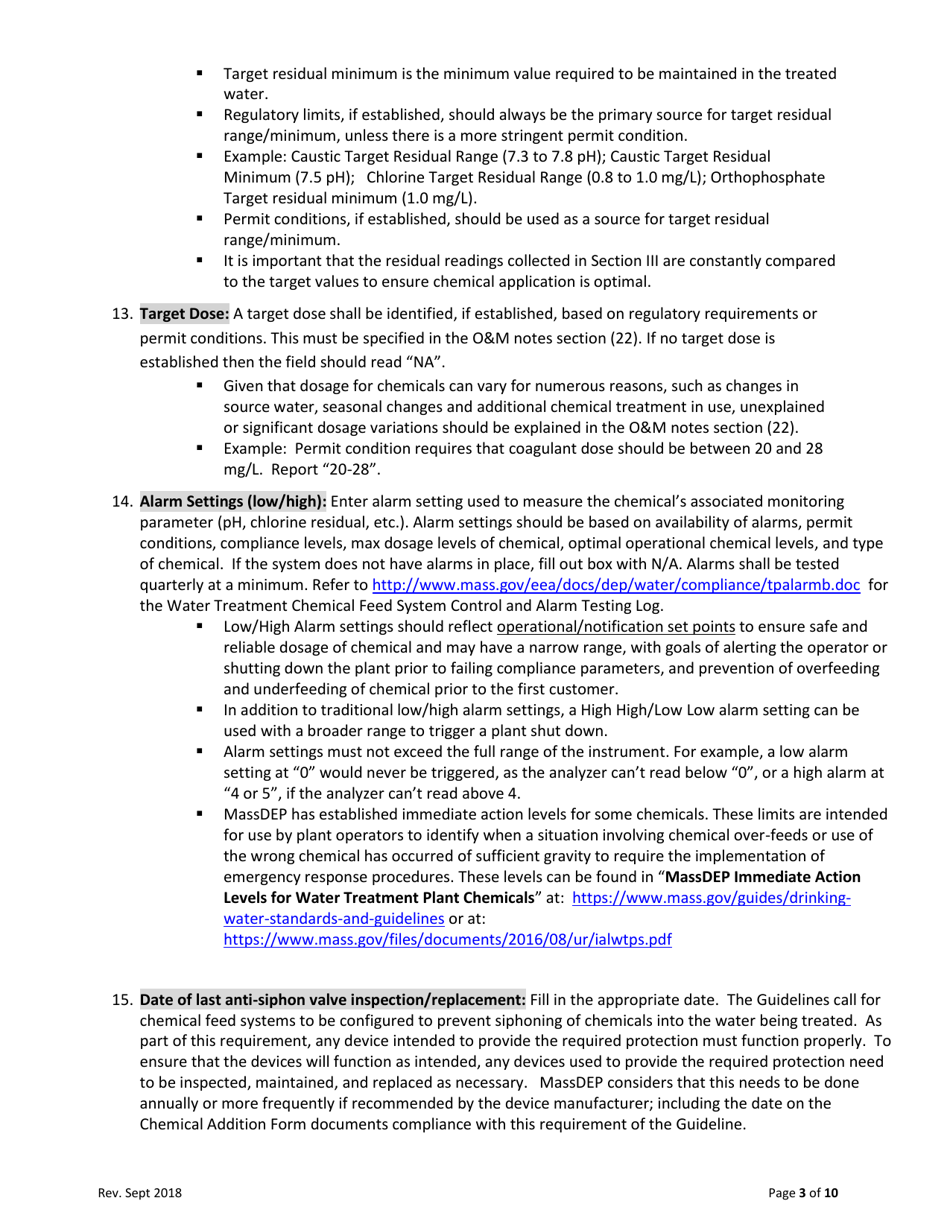 Instructions for Form C-ADD Chemical Addition Form - Massachusetts, Page 3