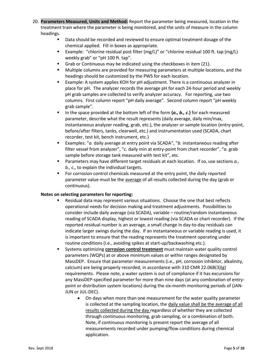 Instructions for Form C-ADD Chemical Addition Form - Massachusetts, Page 5