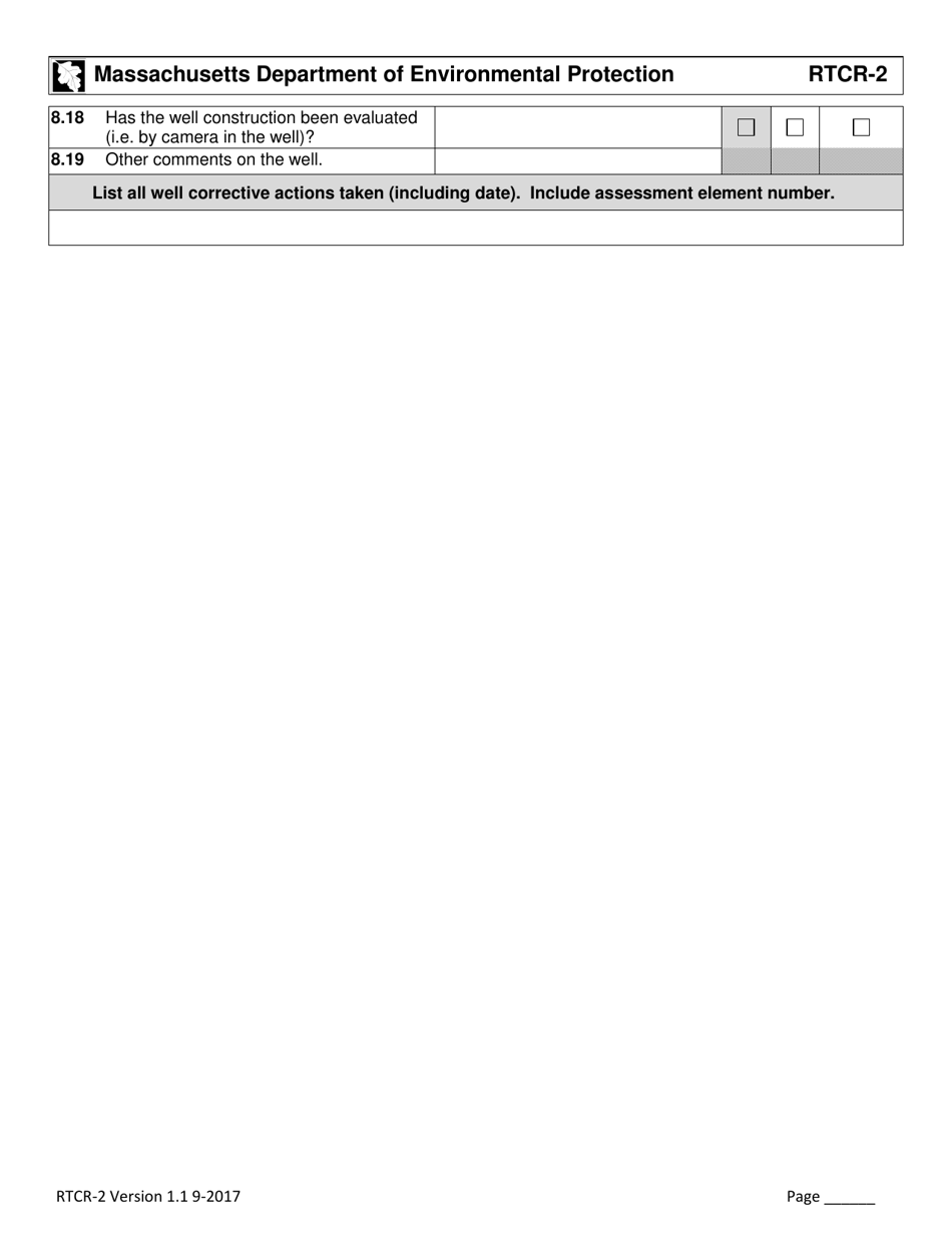 Form RTCR-2 Coliform Bacteria Level 2 Assessment Form - Massachusetts, Page 12