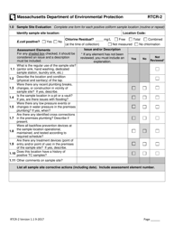 Form RTCR-2 Coliform Bacteria Level 2 Assessment Form - Massachusetts, Page 2