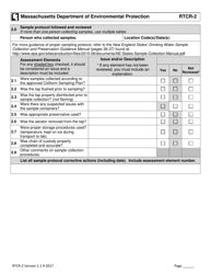 Form RTCR-2 Coliform Bacteria Level 2 Assessment Form - Massachusetts, Page 3
