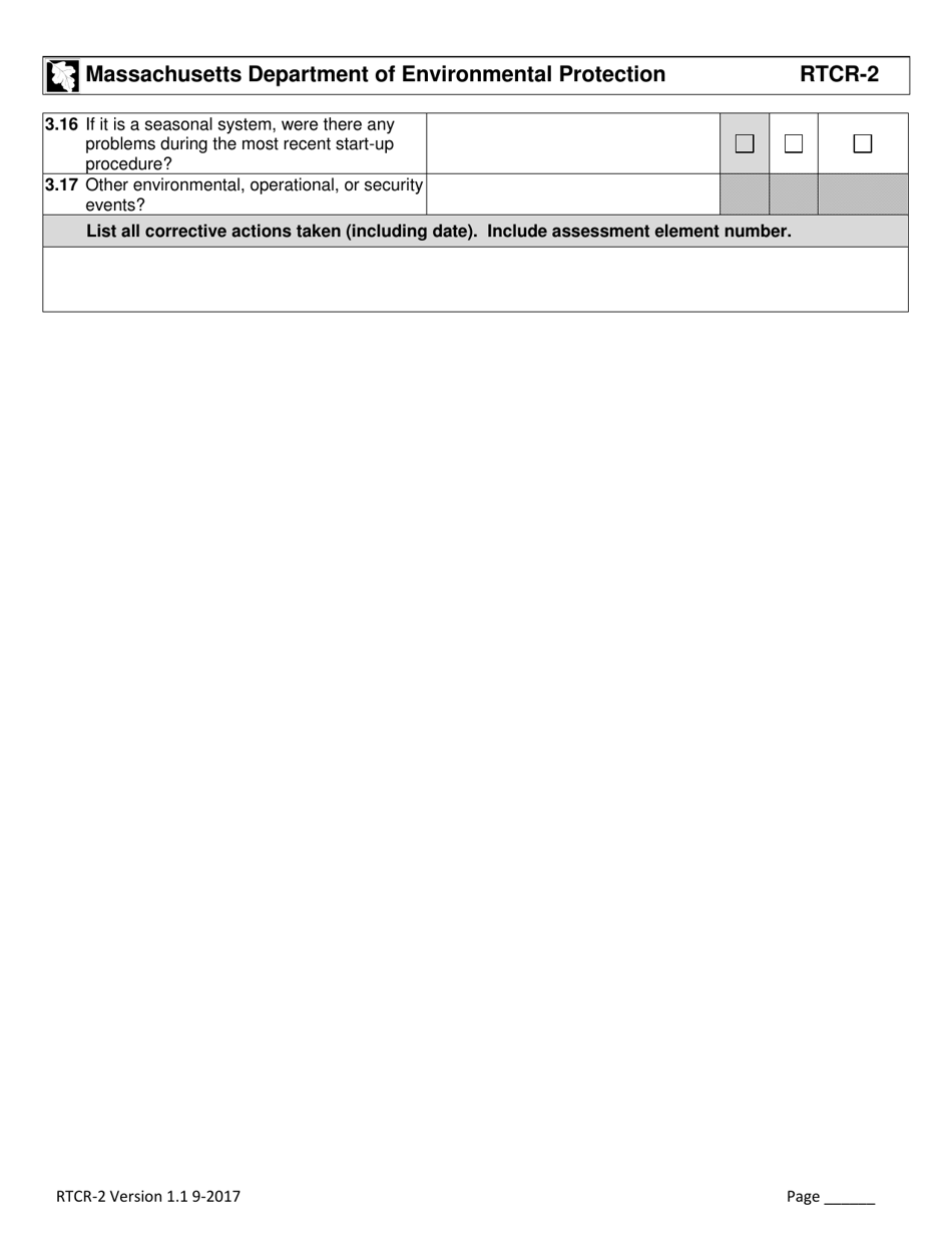 Form RTCR-2 Coliform Bacteria Level 2 Assessment Form - Massachusetts, Page 5
