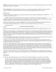 Escrow Agreement for the Immediate Repair and/or Replacement Account Groundwater Discharge Permit and All Renewals - Massachusetts, Page 2