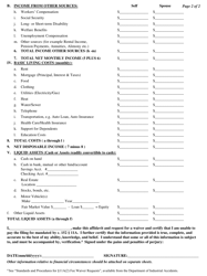 Form 136 Affidavit of Indigence and Request for Waiver of 11a(2) Fees - Massachusetts, Page 2