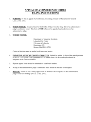 Form 121 Appeal of Conference Proceeding - Massachusetts, Page 2