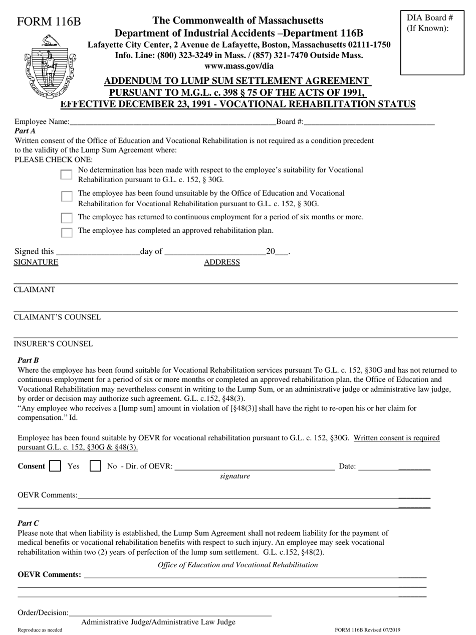 Form 116B - Fill Out, Sign Online and Download Fillable PDF ...