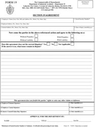 Form 19 Section 19 Agreement - Massachusetts