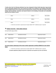 Form FP-293F Mobile Facility Application for Marine Fueling Permit - Massachusetts, Page 2