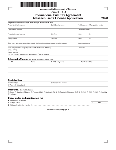 Form IFTA-1 2020 Printable Pdf