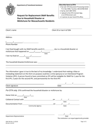 Form SNAP-9B Request for Replacement Snap Benefits Due to Household Disaster or Misfortune for Massachusetts Residents - Massachusetts, Page 2