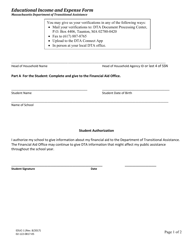 Form EDUC-1 Educational Income and Expense Form - Massachusetts
