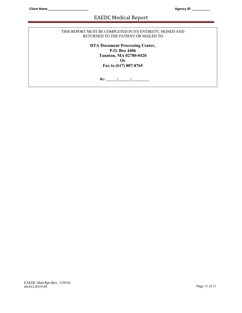 Eaedc Medical Report - Massachusetts, Page 11