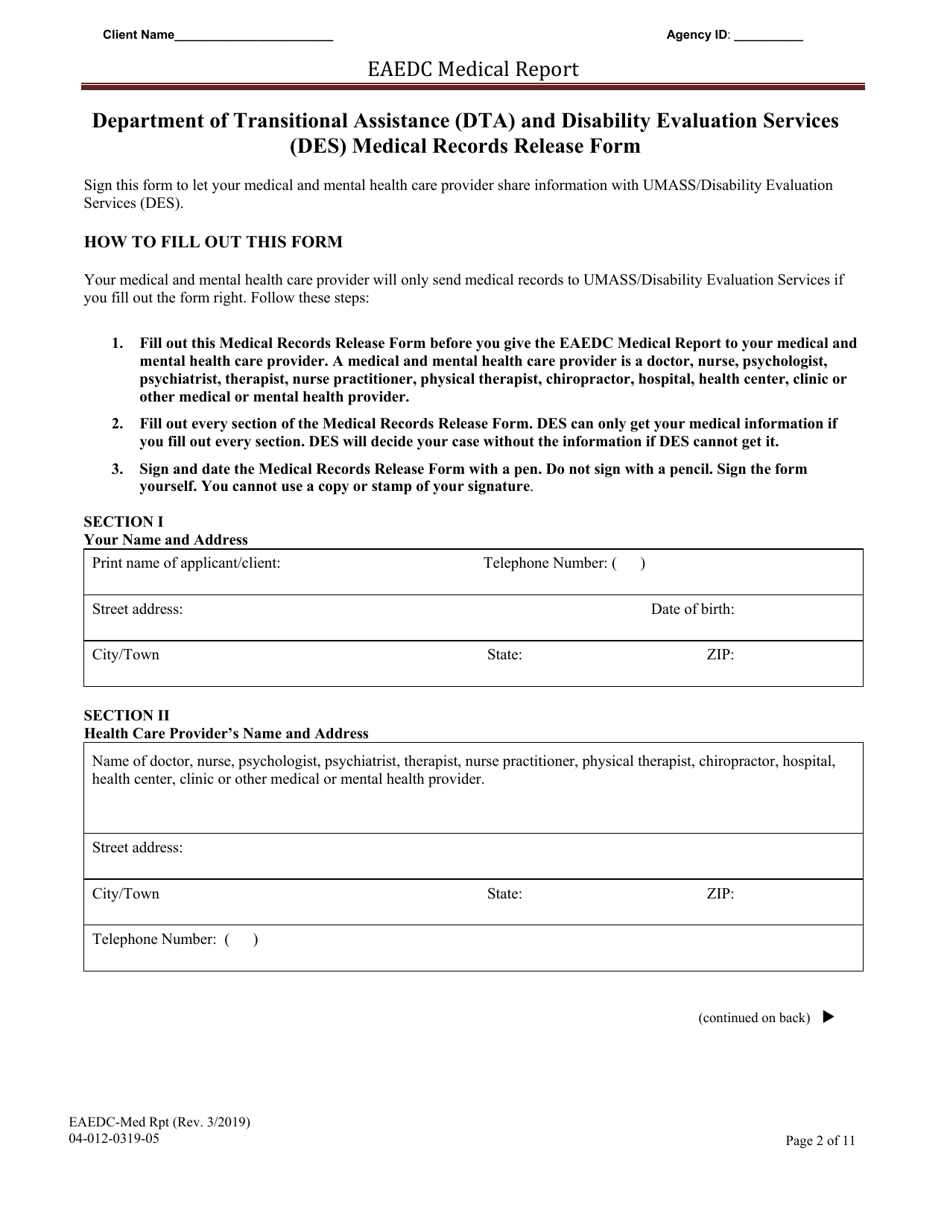 Eaedc Medical Report - Massachusetts, Page 2