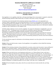 Document preview: Criminal Docketing Statement - Massachusetts