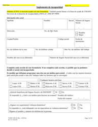Formulario TAFDS-DS Asistencia Transitoria Para Familias Con Hijos Dependientes Suplemento De Incapacidad - Massachusetts (Spanish), Page 3