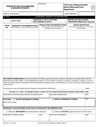 Form BMCD Tender of Plea or Admission &amp; Waiver of Rights - Boston, Massachusetts
