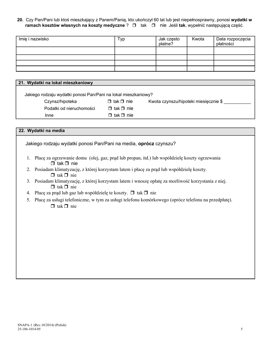 Form SNAPA-1 Snap Benefits Application - Massachusetts (Polish), Page 7