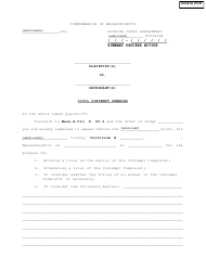 Document preview: Civil Contempt Summons - Massachusetts