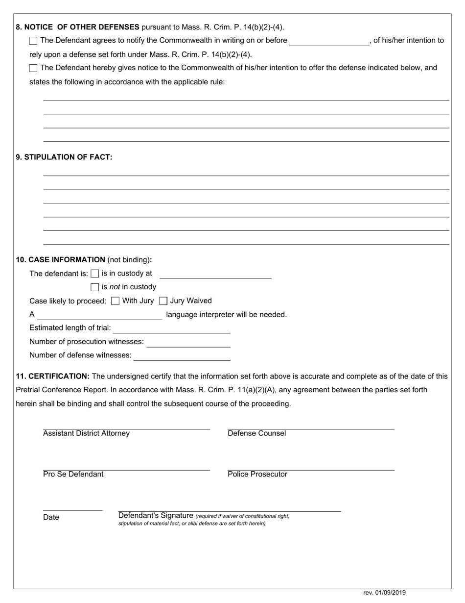 Pretrial Conference Report - Massachusetts, Page 3