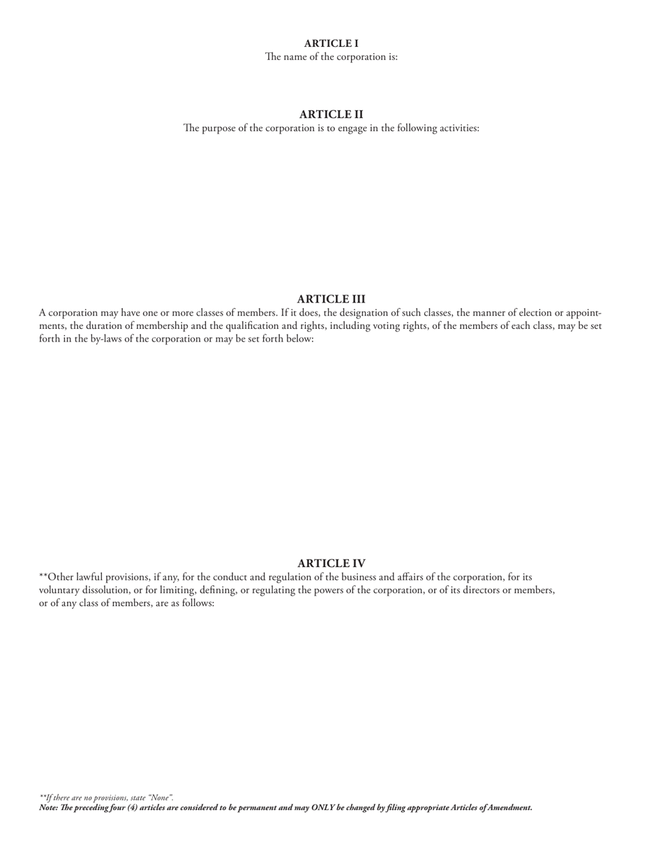 michigan restated articles of organization