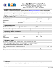 Document preview: Form VSC121 Inspection Station Complaint Form - Massachusetts